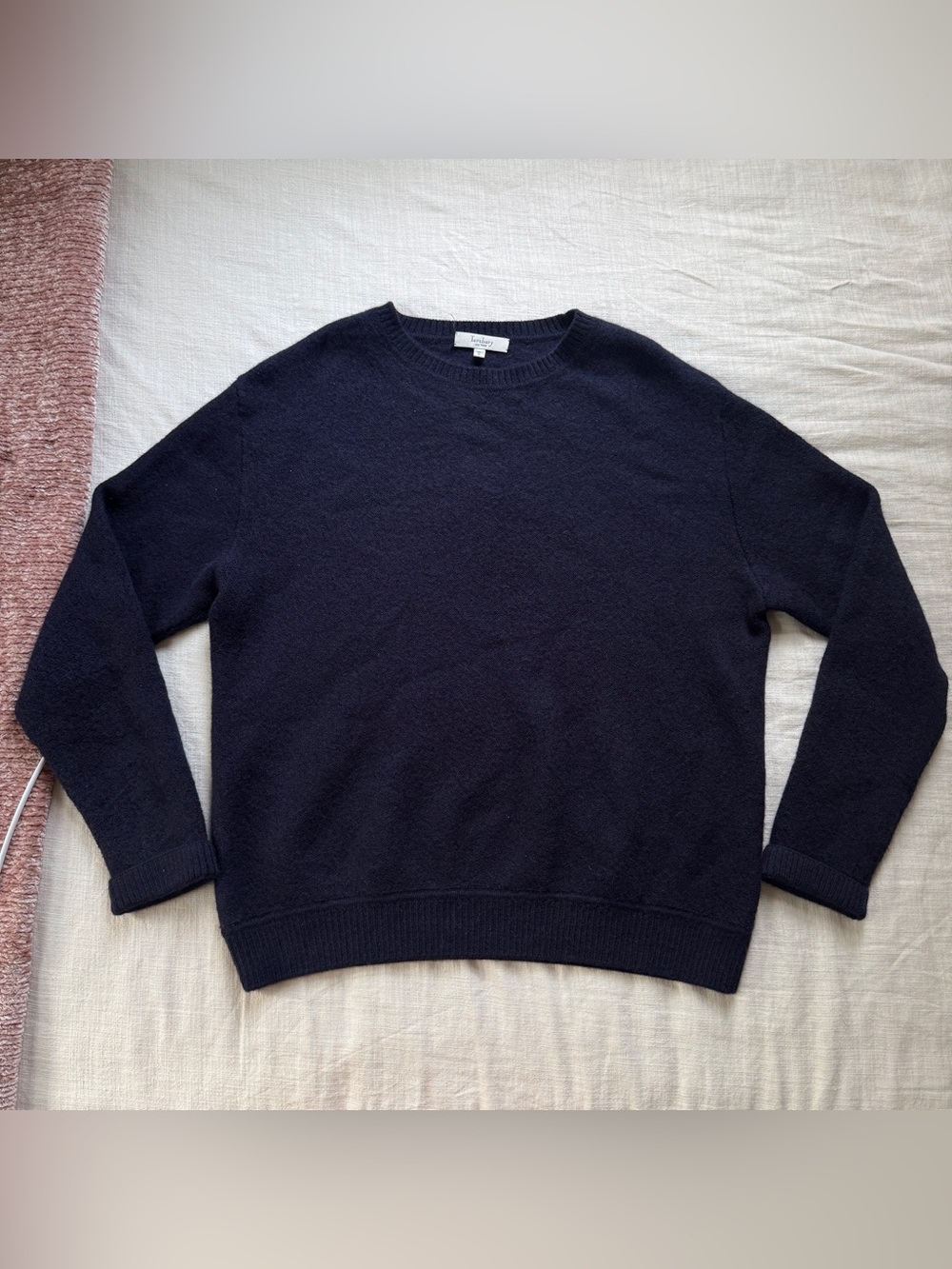 Vintage Turnbury 100% Baby Alpaca Sweater Navy Blue Mens L